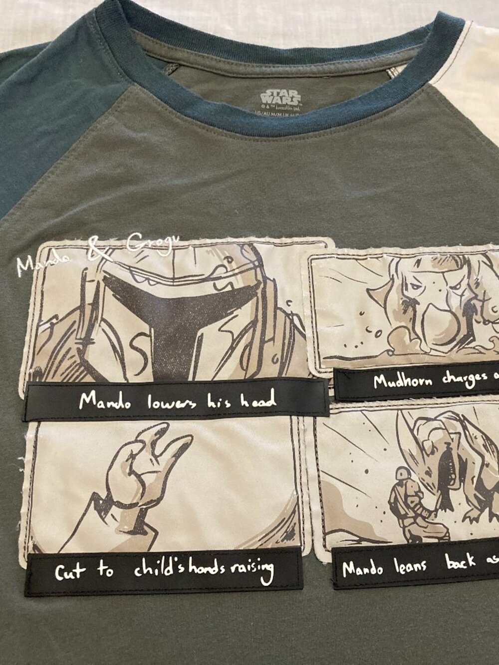 STAR WARS Storyboard Concept Series Mandalorian & Grogu Long Sleeve T-Shirt M